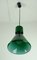 Deutsche Green Glas Hängelampe Light von Limburg, 1970er 8