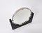 Miroir de Table Mid-Century Rond en Marbre Noir & Acier 5