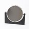 Mid-Century Modern Round Table Mirror in Black Marble & Steel 11