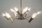 Mid-Century Black and White Chandelier with Brass Frame 2