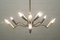 Mid-Century Black and White Chandelier with Brass Frame 5