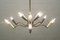 Mid-Century Black and White Chandelier with Brass Frame, Image 5