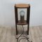 Vintage Wooden Floor Lamp with Arched Glass Panes, 1960s 15