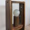 Lámpara de pie vintage de madera con ventanas de vidrio curvado, años 60, Imagen 5