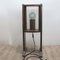 Vintage Wooden Floor Lamp with Arched Glass Panes, 1960s 2