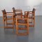 Pine & Leather Chairs, 1970s, Set of 4 2