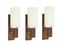 Italian Teak, Brass, & Acrylic Glass Sconces, 1960s, Set of 3, Image 3