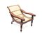 Antique Burmese Colonial Recliner Chair with Rattan Seat, Image 2