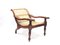 Antique Burmese Colonial Recliner Chair with Rattan Seat 1