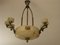 Lámpara de araña francesa Art Déco de alabastro, 1925, Imagen 2