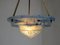 Art Deco Deckenlampe aus satiniertem Glas & Messing 12