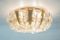 Vintage German Gilt Brass & Crystal Ceiling Lamp from Palwa, 1960s 3