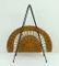 Rattan & Black Metal Magazine Rack, 1950s 3