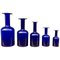 Blue Gulvases by Otto Brauer for Holmegaard, 1960s, Set of 5 1