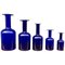 Gulvases Bleus par Otto Brauer pour Holmegaard, 1960s, set de 5 1