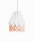 Polar White Origami Lamp with Pastel Pink Stripe by Orikomi 1