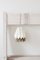 Polar White Origami Lamp with Light Taupe Stripe by Orikomi 2