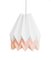 PLUS Polar White Origami Lamp with Pastel Pink Stripe by Orikomi 1