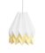 PLUS Polar White Origami Lamp with Pale Yellow Stripe by Orikomi 1