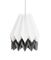 PLUS Polar White Origami Lamp with Alpine Grey Stripe by Orikomi 1