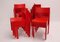 Sedie da pranzo Mid-Century moderne rosse, set di 14, Immagine 3