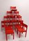 Chaises de Salon Mid-Century Rouges, Set de 14 5