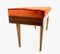 Italian Wooden Bench with Orange Fabric Upholstery, 1950s 4