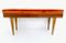 Italian Wooden Bench with Orange Fabric Upholstery, 1950s 1