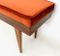 Italian Wooden Bench with Orange Fabric Upholstery, 1950s 6