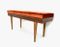 Italian Wooden Bench with Orange Fabric Upholstery, 1950s, Image 2