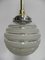 Art Deco Hanging Lamp with Glass Globe & Brass Armature 9