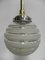Art Deco Hanging Lamp with Glass Globe & Brass Armature, Image 9