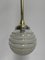 Art Deco Hanging Lamp with Glass Globe & Brass Armature 4