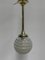 Art Deco Hanging Lamp with Glass Globe & Brass Armature 3