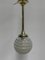 Art Deco Hanging Lamp with Glass Globe & Brass Armature, Image 3