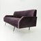 Italienische lila Samt Schlafcouch, 1960er 4