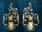 Large Italian Gilt Metal and Crystal Glass Sconces from Banci Firenze, 1960s, Set of 2 2