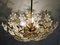 Brass Murano Glass Flower Chandelier, 1970s 5