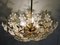Lámpara de araña con flores de cristal de Murano y latón, años 70, Imagen 5