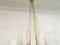 Italian Brass and White Glass Chandelier, 1950s 6