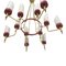 Italian Brass and White Glass Chandelier, 1950s 2