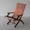 Leather & Wood Folding Chair by Angel Pazmino for Muebles de Estilo, 1960s 2