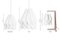 Polarweiße Tischlampe mit alpingrauen Streifen von Orikomi 5