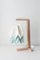 Polar White Table Lamp with Mint Blue Stripe by Orikomi 2