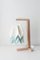 Polar White Table Lamp with Mint Blue Stripe by Orikomi, Image 2