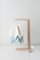 Polar White Table Lamp with Mint Blue Stripe by Orikomi, Image 1