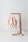 Pastel Pink Table Lamp with Polar White Stripe by Orikomi 1