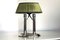 Antique Table Lamp with Green Folding Shade, 1900s, Image 1