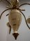 Mid-Century Porcelain & Brass Chandelier, 1950s 6