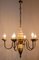 Mid-Century Porcelain & Brass Chandelier, 1950s 11